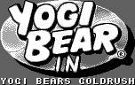 Title screen for the Game Boy game Yogi Bear In Yogi Bears Goldrush.