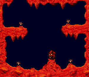 Thumbnail for a map of Level 1: Volcanic Cave for the Game Gear game Ariel: The Little Mermaid.