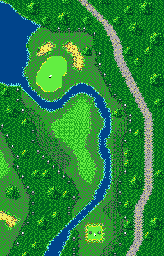 Thumbnail for a map of Brooks Peak Hole 14 for the Game Gear game Fred Couples Golf.