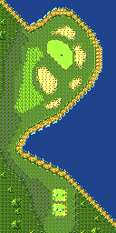 Thumbnail for a map of Hurricane Bay Hole 9 for the Game Gear game Fred Couples Golf.