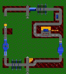 Thumbnail for a map of Crossing Chaos for the Game Gear game Micro Machines 2: Turbo Tournament.