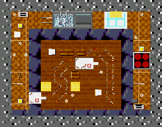 Thumbnail for a map of Plate Hop for the Game Gear game Micro Machines 2: Turbo Tournament.