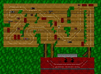 Thumbnail for a map of Raining Champ for the Game Gear game Micro Machines 2: Turbo Tournament.