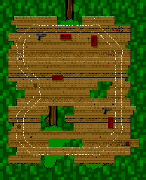 Thumbnail for a map of Tiny Treehouse for the Game Gear game Micro Machines 2: Turbo Tournament.