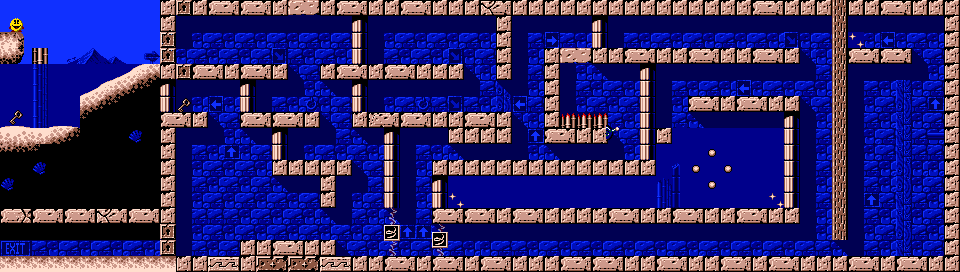 Thumbnail for a map of Level 1-7 for the Game Gear game Pac-In-Time.