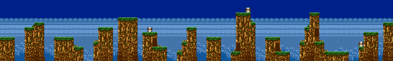 Thumbnail for a map of Canyon Area 1 for the Game Gear game Shinobi 2: The Silent Fury.