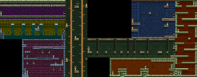 Thumbnail for a map of Enemy's Base Area 2 for the Game Gear game Shinobi 2: The Silent Fury.