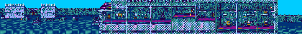 Thumbnail for a map of Level Six: Colonel Chi's Fortress for the Game Gear game Surf Ninjas.