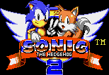 Title screen for the Game Gear game Sonic The Hedgehog 2.