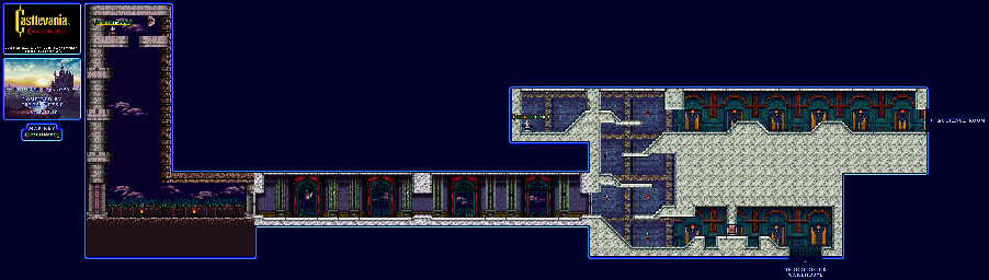Thumbnail for a map of Triumph Hallway for the GBA game Castlevania: Circle Of The Moon.
