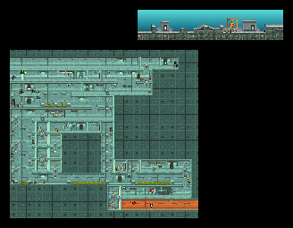 Thumbnail for a map of Mission 4: Inside The Boat Level 1 for the GBA game CT Special Forces: Bioterror.
