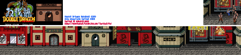 Thumbnail for a map of Mission 3: Chinatown for the GBA game Double Dragon Advance.
