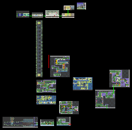 Thumbnail for a map of Area 1: Skullker Factory Area 1-1: Skullker Hideout (Unmarked) for the GBA game Drill Dozer.