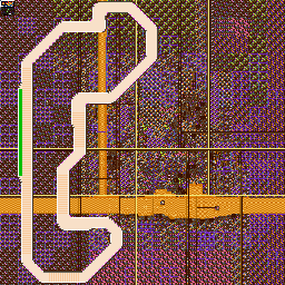 Thumbnail for a map of Bishop Series Bianca City: Tightrope Circuit for the GBA game F-Zero: Maximum Velocity.