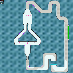 Thumbnail for a map of Knight Series Ancient Mesa: Split Circuit for the GBA game F-Zero: Maximum Velocity.