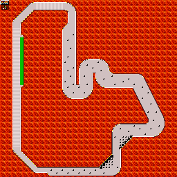 Thumbnail for a map of Queen Series Fire Field: Land Mine Circuit for the GBA game F-Zero: Maximum Velocity.