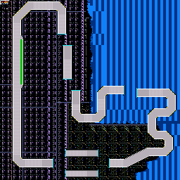 Thumbnail for a map of Queen Series Tenth Zone East: Plummet Circuit for the GBA game F-Zero: Maximum Velocity.
