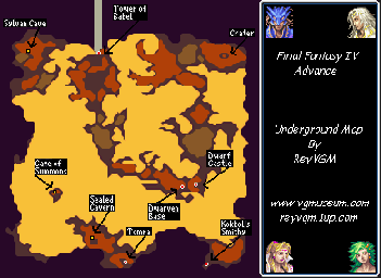 Thumbnail for a map of Underworld (In-Game Map) for the GBA game Final Fantasy IV Advance.