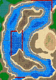 Thumbnail for a map of Aqua Area 1: Crescent Lake for the GBA game Gadget Racers.