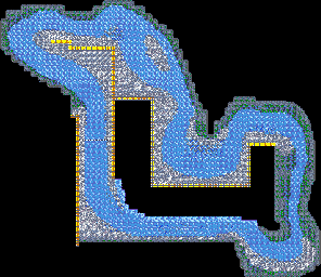 Thumbnail for a map of Aqua Area 8: Rapid River for the GBA game Gadget Racers.