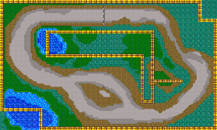 Thumbnail for a map of Battle Area 1: Survival Road for the GBA game Gadget Racers.