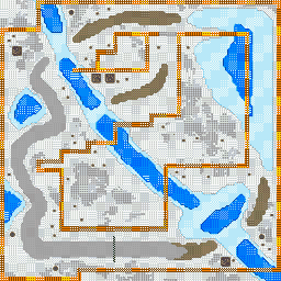 Thumbnail for a map of Battle Area 3: Snow Base for the GBA game Gadget Racers.