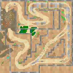 Thumbnail for a map of Battle Area 4: Desert Base for the GBA game Gadget Racers.