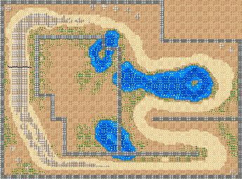 Thumbnail for a map of Battle Area 6: Battle Desert for the GBA game Gadget Racers.