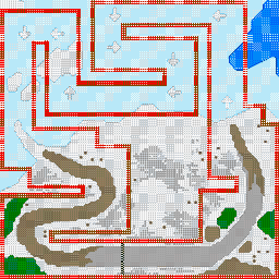 Thumbnail for a map of Battle Area 8: Ice Maze for the GBA game Gadget Racers.