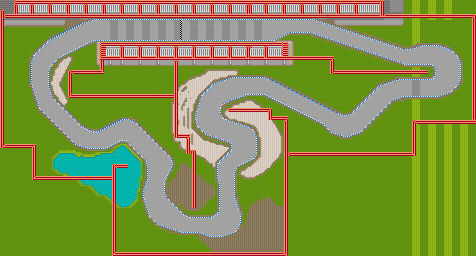 Thumbnail for a map of Circuit Area 6: Wide Circuit for the GBA game Gadget Racers.