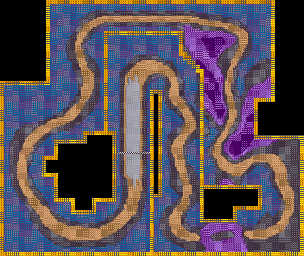 Thumbnail for a map of Nature Area 6: Deep Cave for the GBA game Gadget Racers.