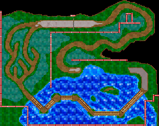 Thumbnail for a map of Nature Area 7: Bayside Road for the GBA game Gadget Racers.
