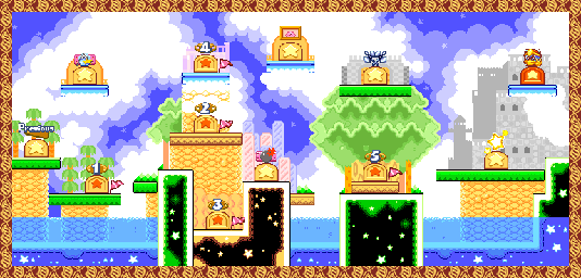 Thumbnail for a map of Level 2: Ice Cream Island for the GBA game Kirby: Nightmare In Dream Land.