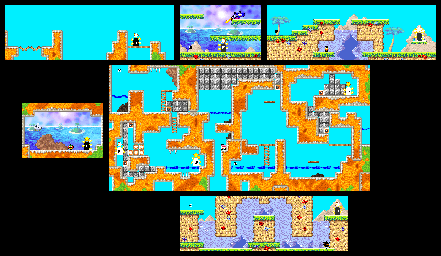 Thumbnail for a map of Level 2: Ice Cream Island Stage 3 for the GBA game Kirby: Nightmare In Dream Land.
