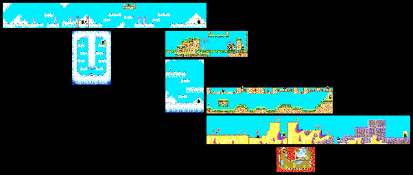 Thumbnail for a map of Level 2: Ice Cream Island Stage 4 for the GBA game Kirby: Nightmare In Dream Land.