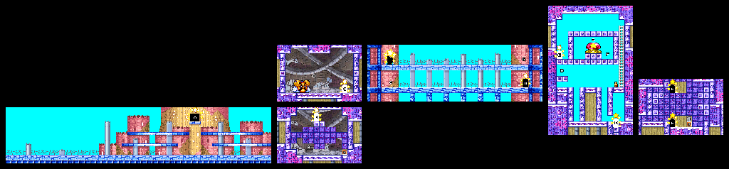 Thumbnail for a map of Level 3: Butter Building Stage 1 for the GBA game Kirby: Nightmare In Dream Land.