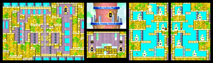 Thumbnail for a map of Level 3: Butter Building Stage 3 for the GBA game Kirby: Nightmare In Dream Land.