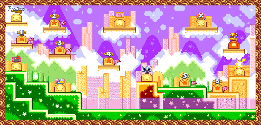 Thumbnail for a map of Level 5: Yogurt Yard for the GBA game Kirby: Nightmare In Dream Land.