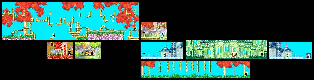 Thumbnail for a map of Level 5: Yogurt Yard Stage 5 for the GBA game Kirby: Nightmare In Dream Land.