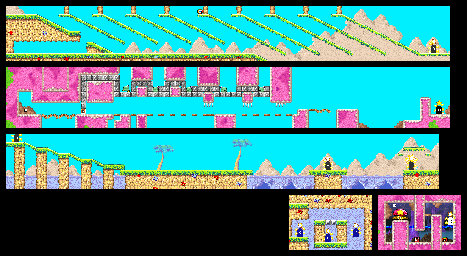 Thumbnail for a map of Level 5: Yogurt Yard Stage 6 for the GBA game Kirby: Nightmare In Dream Land.