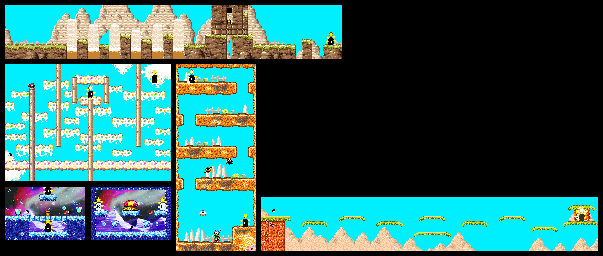 Thumbnail for a map of Level 6: Orange Ocean Stage 2 for the GBA game Kirby: Nightmare In Dream Land.