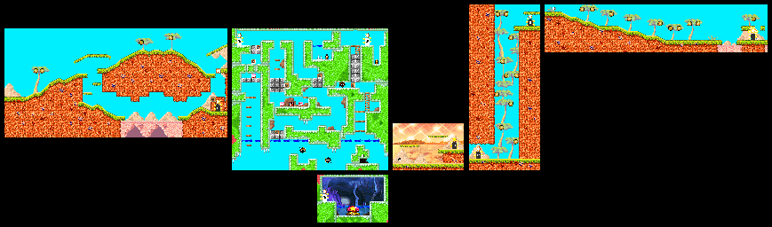 Thumbnail for a map of Level 6: Orange Ocean Stage 4 for the GBA game Kirby: Nightmare In Dream Land.