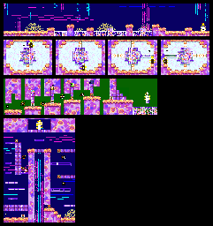 Thumbnail for a map of Level 7: Rainbow Resort Stage 4 for the GBA game Kirby: Nightmare In Dream Land.