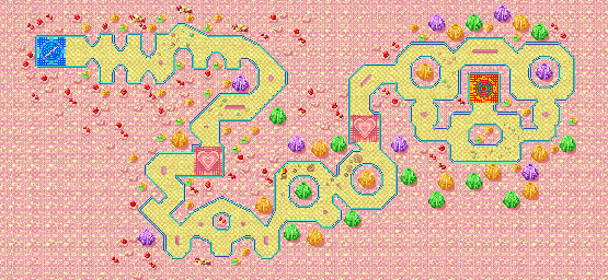 Thumbnail for a map of Cake Land 3 for the GBA game Kuru Kuru Kururin.