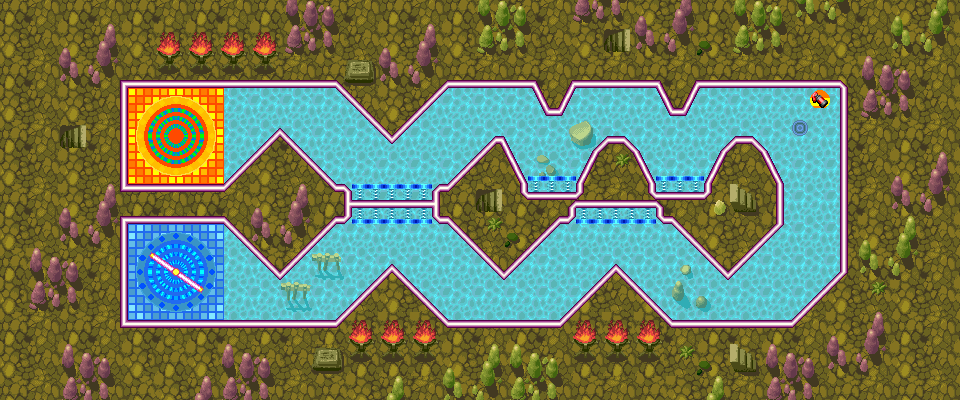 Thumbnail for a map of Cave 1 for the GBA game Kuru Kuru Kururin.