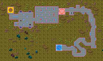 Thumbnail for a map of Cave 2 for the GBA game Kuru Kuru Kururin.