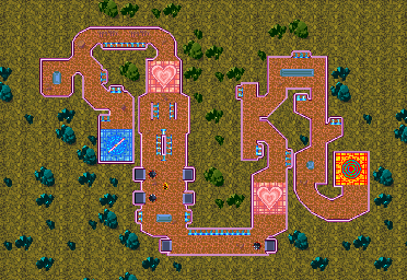 Thumbnail for a map of Cave 3 for the GBA game Kuru Kuru Kururin.