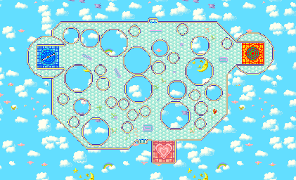 Thumbnail for a map of Cloud Land 2 for the GBA game Kuru Kuru Kururin.