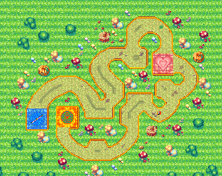Thumbnail for a map of Grasslands 3 for the GBA game Kuru Kuru Kururin.