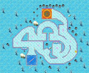 Thumbnail for a map of Ice Land 1 for the GBA game Kuru Kuru Kururin.